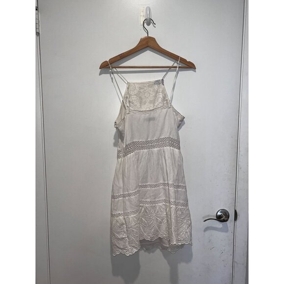 Abercrombie & Fitch White Lace Embroidered Sleeveless Pullover Women's Dress Siz - Picture 4 of 8